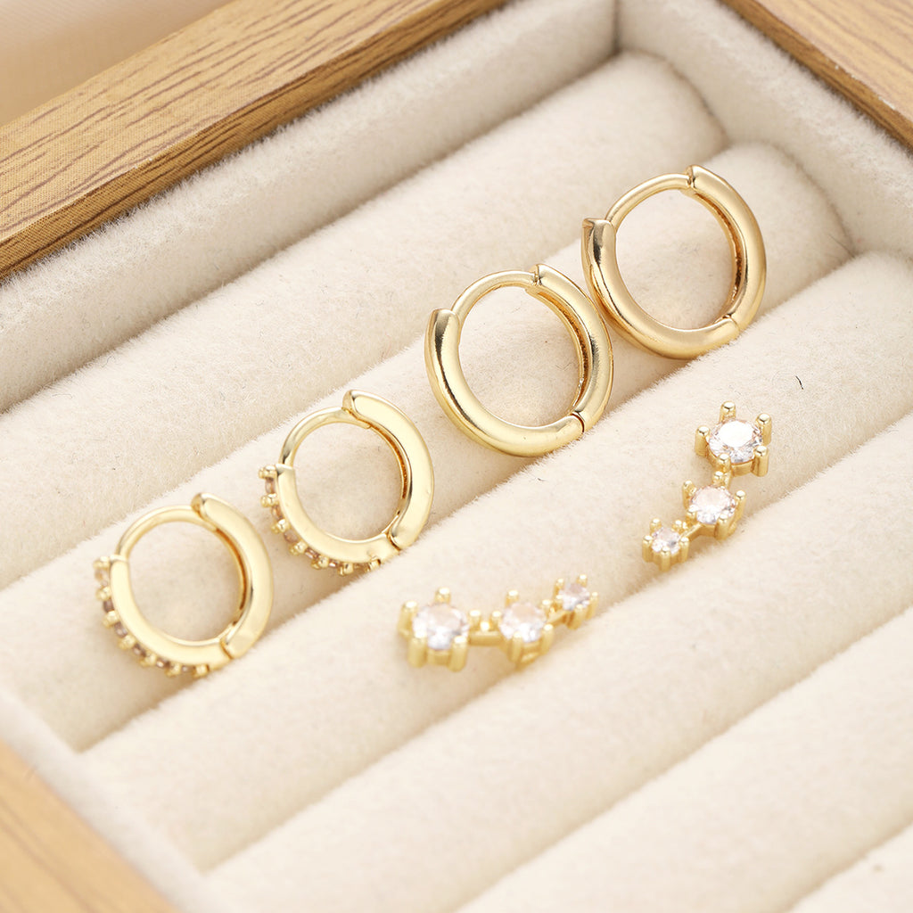 Damen Ohrstecker-Set mit funkelnden Kristallen und elegantem Design Shop Nory