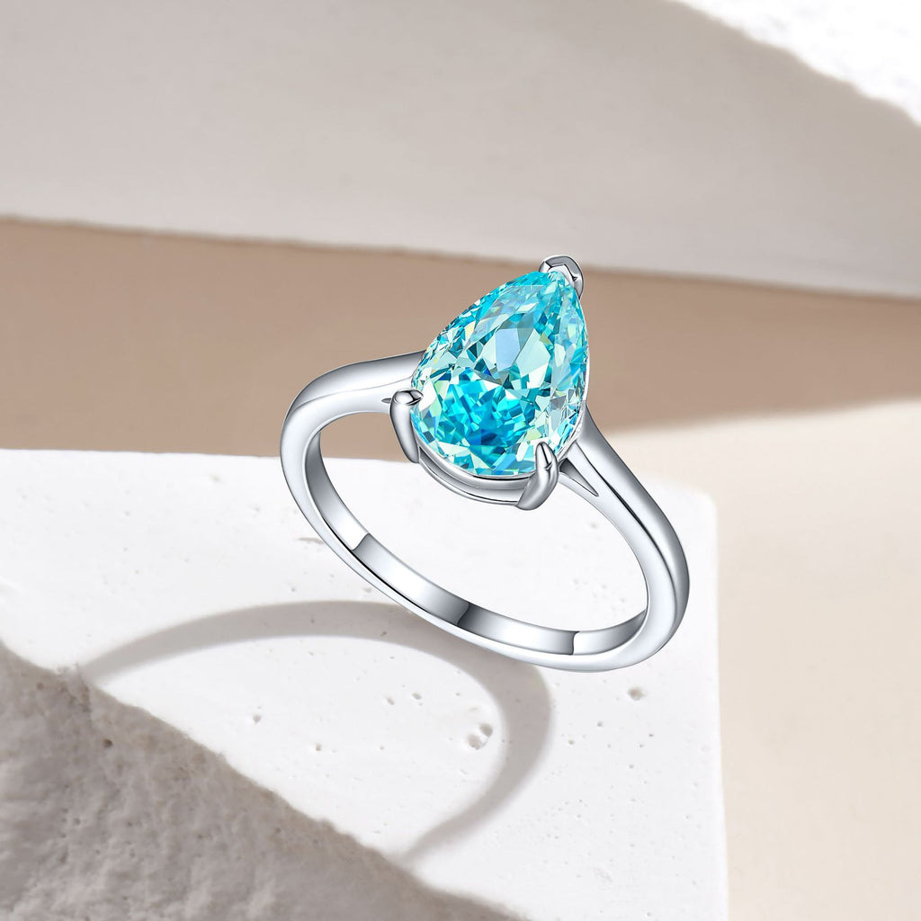 Damen extravagant gestalteter Ring mit tropfenförmigem Edelstein Shop Nory
