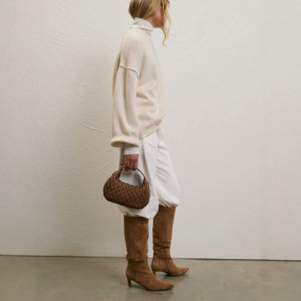 Damen Oversized Rollkragenpullover mit verdeckter Mittelnaht Shop Nory