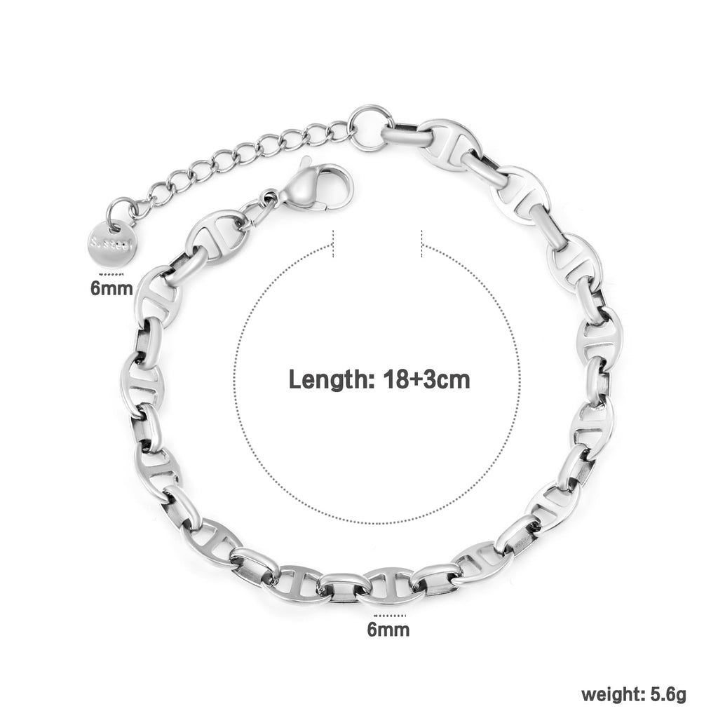 Damen modisches Gliederarmband aus goldplattiertem Edelstahl Shop Nory