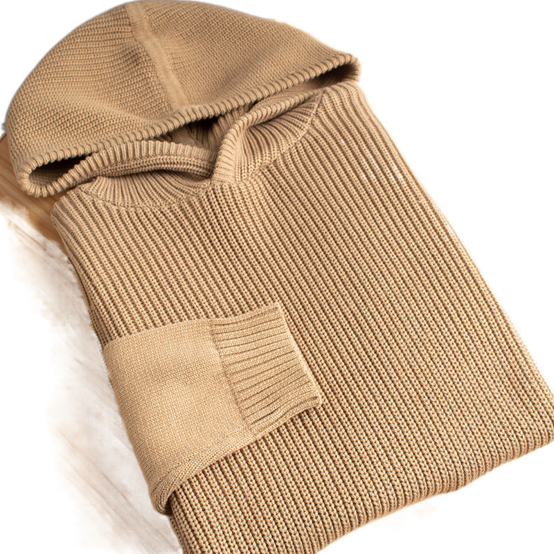 Herren Grobgerippter Kapuzenpullover mit glatten Ärmeln und geripptem Saum Shop Nory