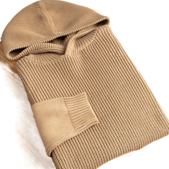 Herren Grobgerippter Kapuzenpullover mit glatten Ärmeln und geripptem Saum Shop Nory