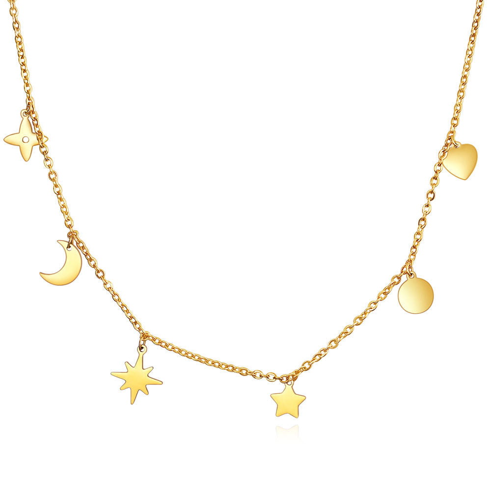 Damen Halskette mit charmanten Anhängern und feiner Gliederkette Shop Nory