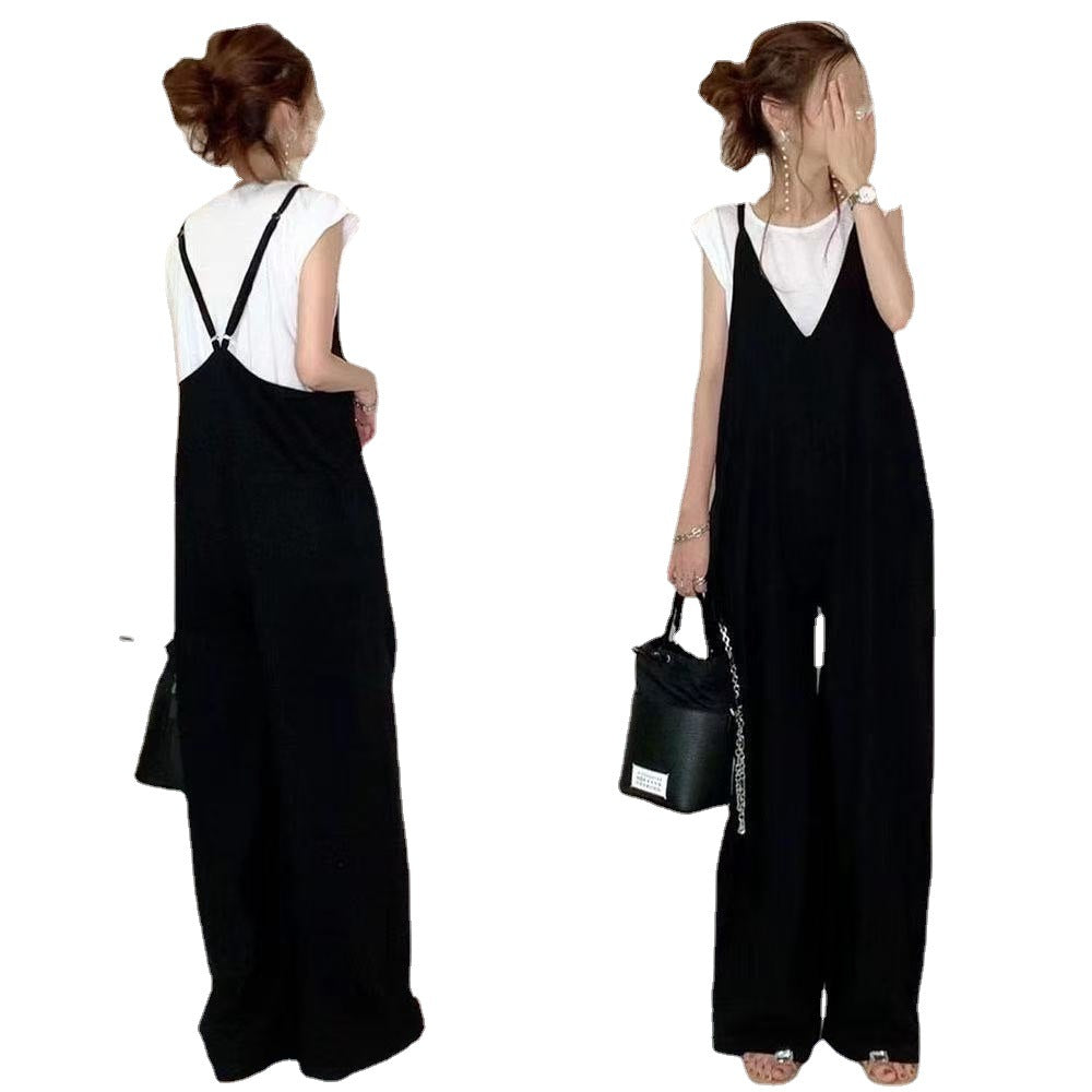 Damen Weit geschnittene Latzhose im Boho-Stil Shopnory