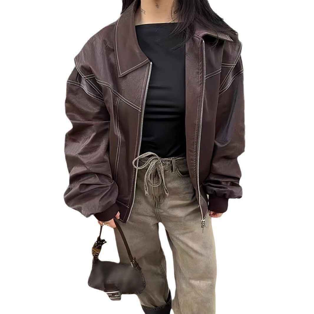 Damen lässige Oversized-Bomberjacke