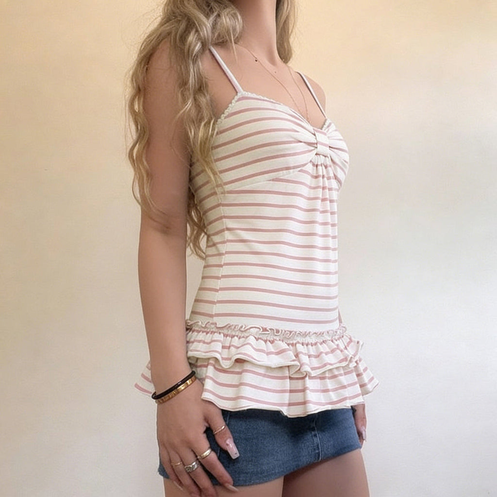 Damen Bikini-Oberteil mit Rüschensaum und raffiniertem Design