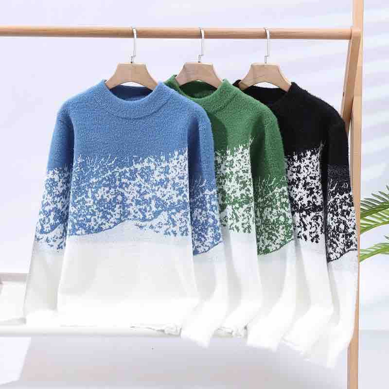 Unisex Oversized Strickpullover mit Jacquardstruktur und Rundhalsausschnitt Shop Nory