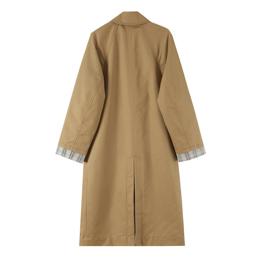 Damen Wendbarer Trenchcoat mit Raglanärmeln, kariertem Innenfutter und verdeckter Knopfleiste Shop Nory
