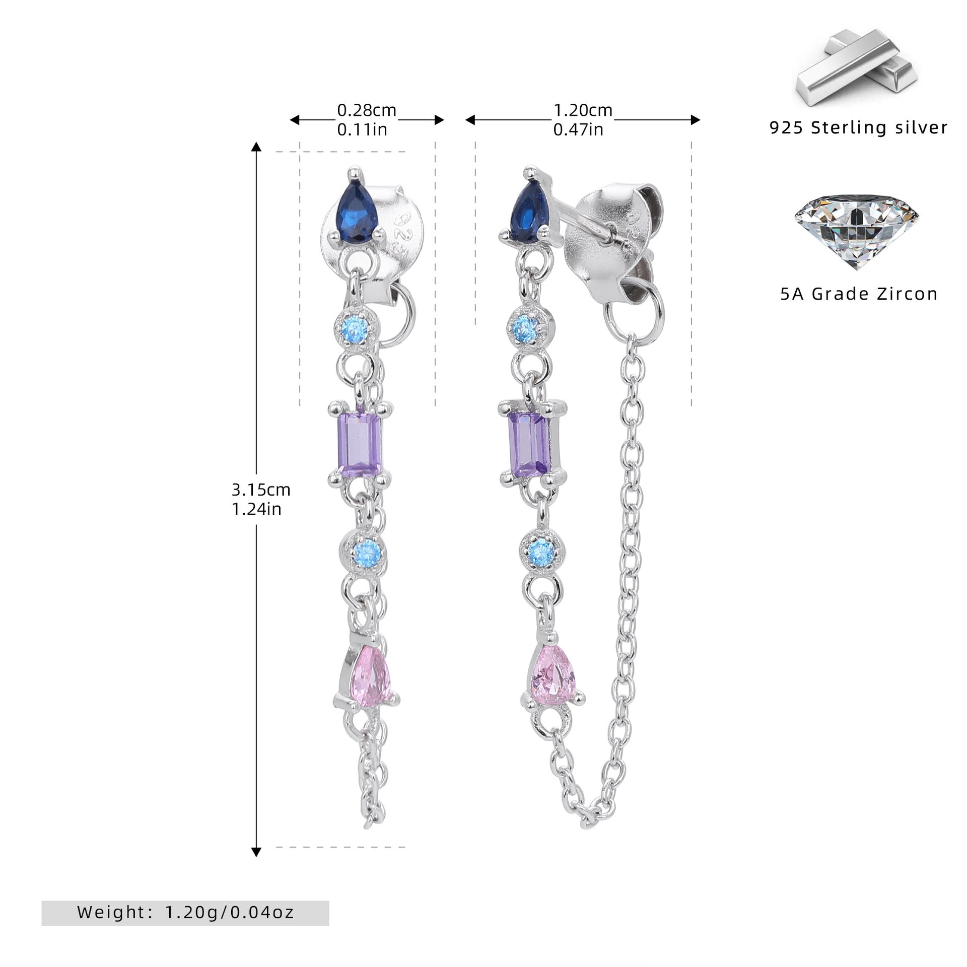 Damen Ohrringe mit funkelnden Zirkon-Akzenten und filigranem Design Shop Nory