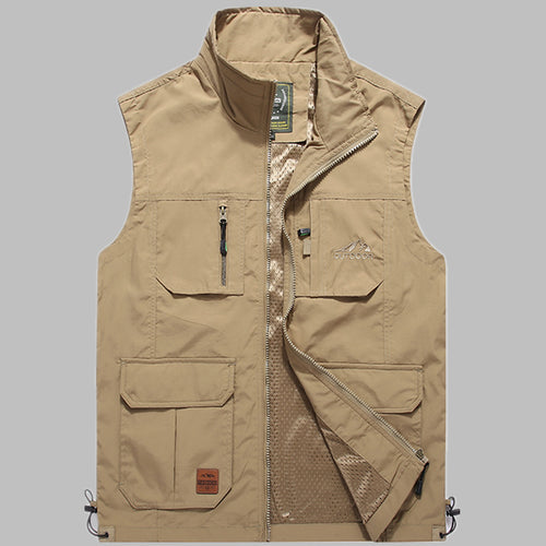 Herren multifunktionale Outdoor‑Utility‑Weste mit Reißverschluss, Mehrfachtaschen und atmungsaktivem Meshfutter Shop Nory