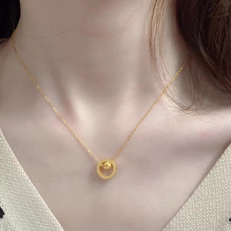 Damen Chic Rund-Pendelleuchte Halskette Shop Nory