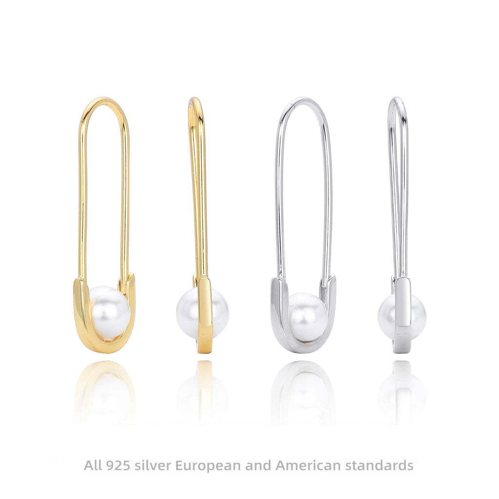 Damen Ohrhänger aus 925 Sterling Silber mit elegantem Perlenverschluss Shop Nory