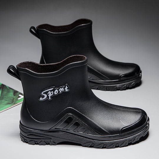 Unisex Kurzschaftige wasserdichte Gummistiefel mit profiliertem Outdoor-Laufsohlen-Design Shop Nory