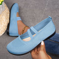 Damen bequeme Ballerinas mit elastischen Riemen und atmungsaktiver Mesh-Oberfläche