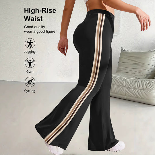 Damen High-Waist Schlaghose mit seitlichem Streifen und Scrunch-Po Shopy Nory