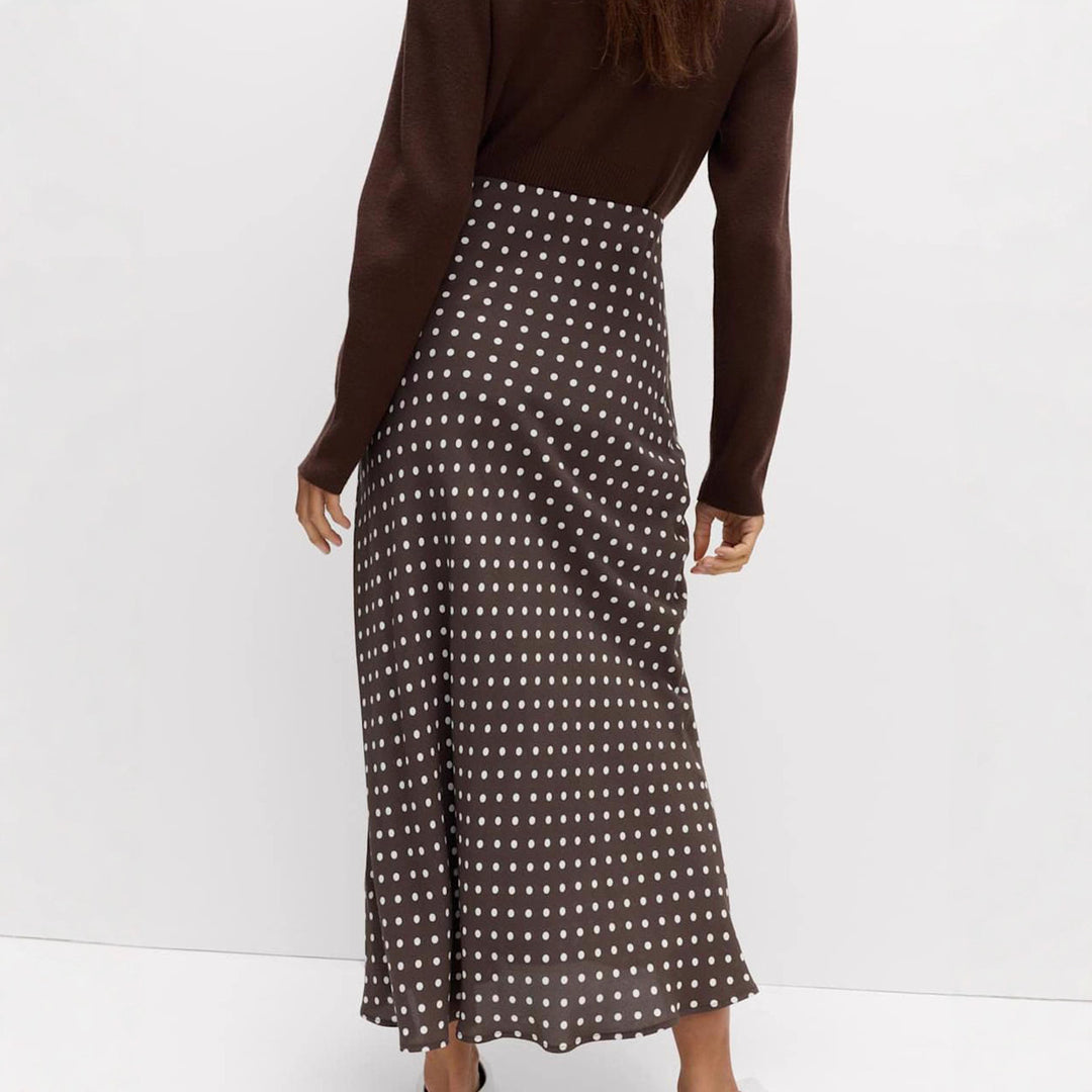 Damen Midirock mit Polka‑Dot Muster, asymmetrischem Saum und seitlichem Schlitz Shop Nory