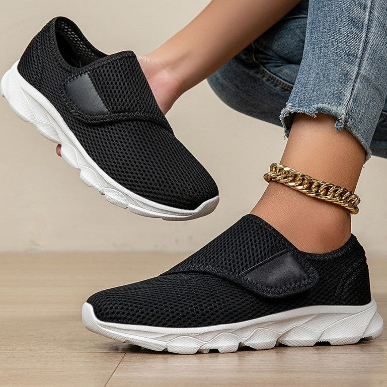 Damen Atmungsaktive Slip-On Freizeitschuhe mit verstellbarem Klettverschluss