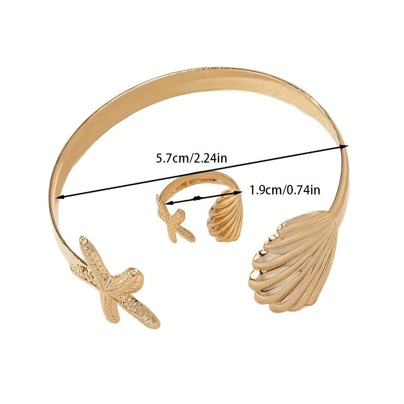 Damen Schmuckset mit maritimem Muschel- und Sternenmotiv Shop Nory