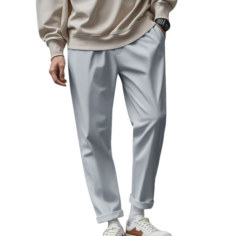 Herren elegante Freizeithose mit lockerem Schnitt und atmungsaktiver Struktur