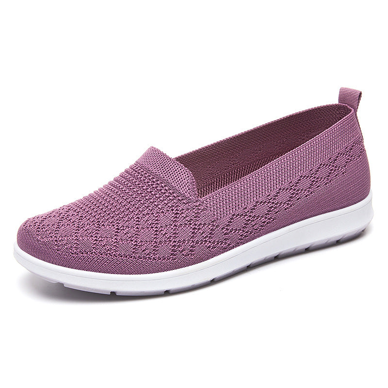 Damen nan leichter gestrickter Slip-On Komfort-Walking-Sneaker mit atmungsaktivem 3D-Strickoberteil und flexibler Leichtlaufsohle Shop Nory