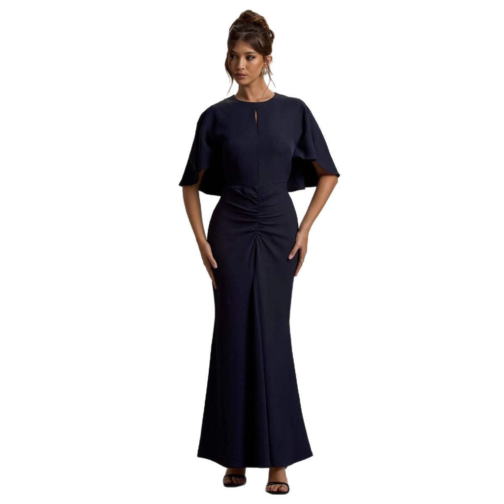 Damen Elegantes Abendkleid mit voluminösen Ärmeln und raffiniertem Wickeldetail