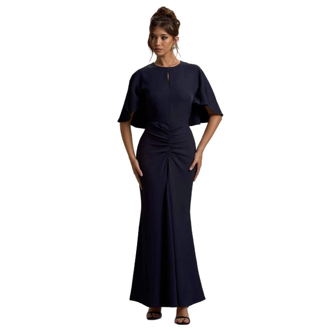 Damen Elegantes Abendkleid mit voluminösen Ärmeln und raffiniertem Wickeldetail