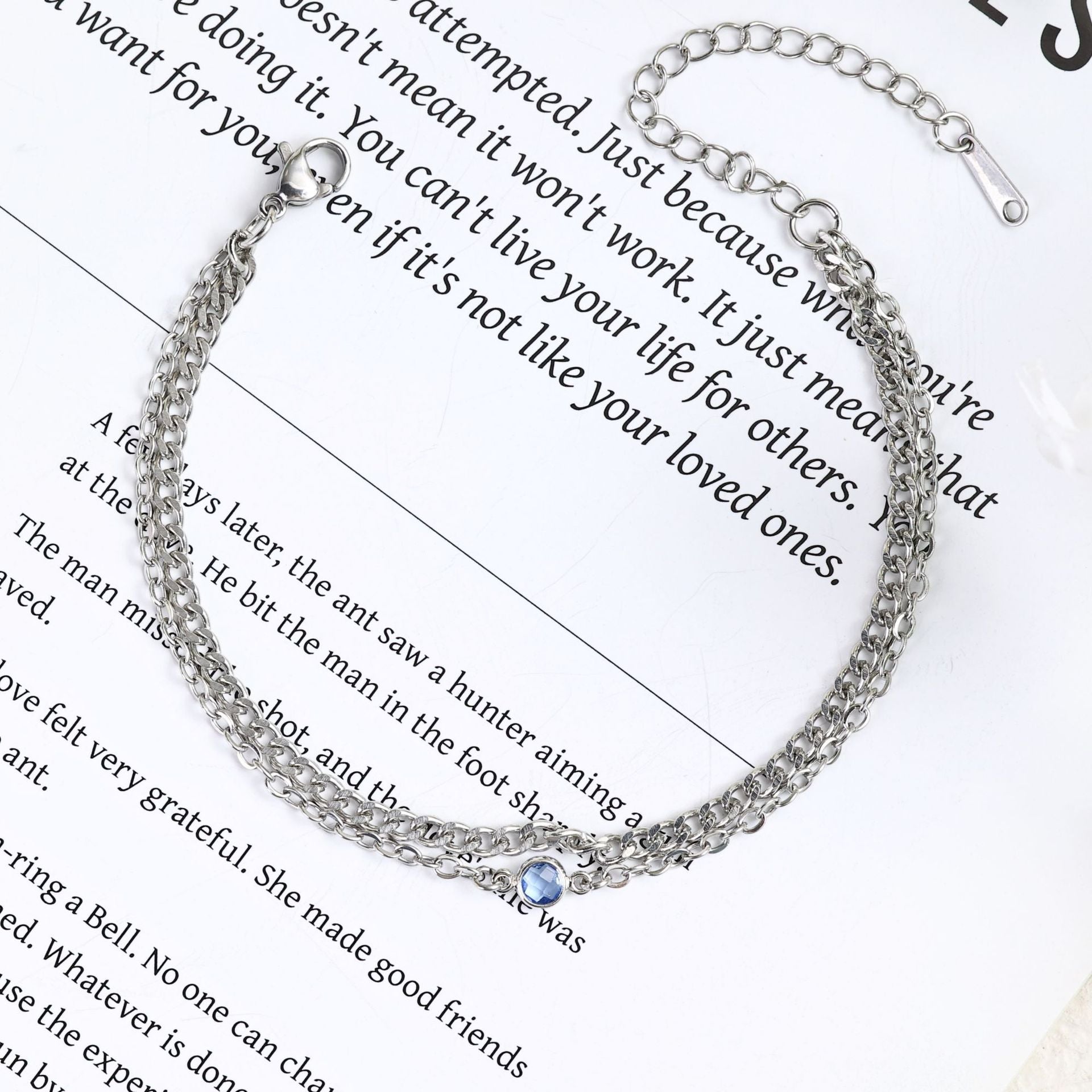Damen Elegante Doppelreihe Armband mit funkelndem Kristall Shop Nory