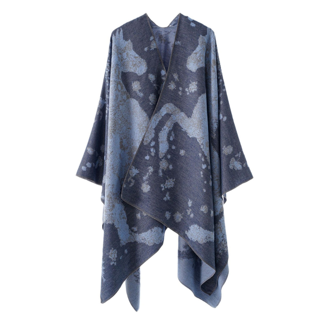 Damen Oversize-Wickelponcho im Kimono-Fall mit feinem Jacquardgewebe Shop Nory