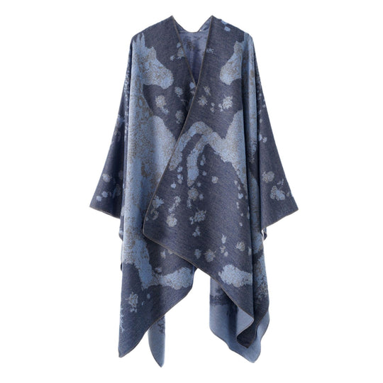 Damen Oversize-Wickelponcho im Kimono-Fall mit feinem Jacquardgewebe Shop Nory