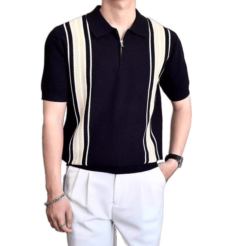 Herren Modisches Poloshirt mit Reißverschluss Shop Nory