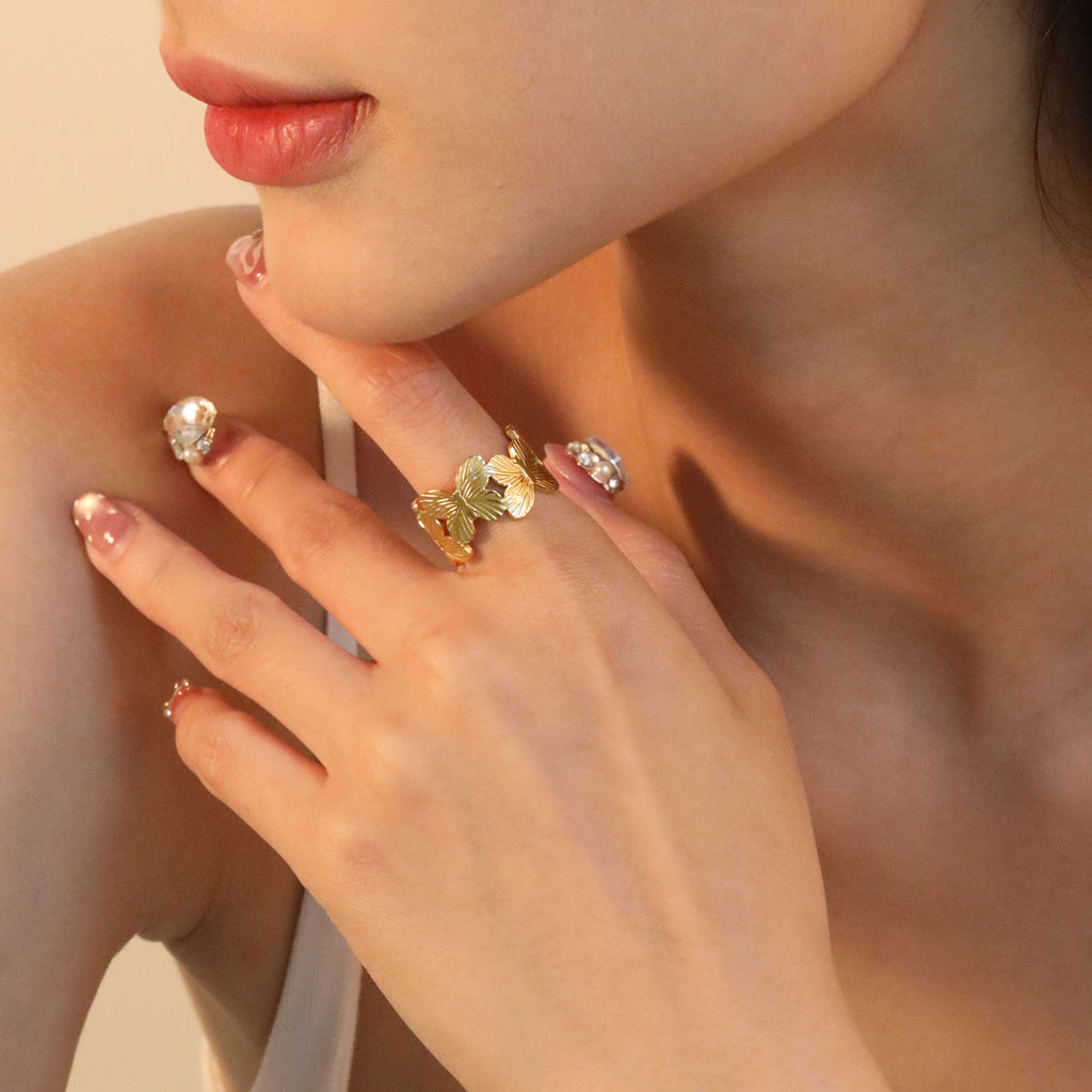 Damen Ring im floralen Design mit verstellbarer Größe Shop Nory