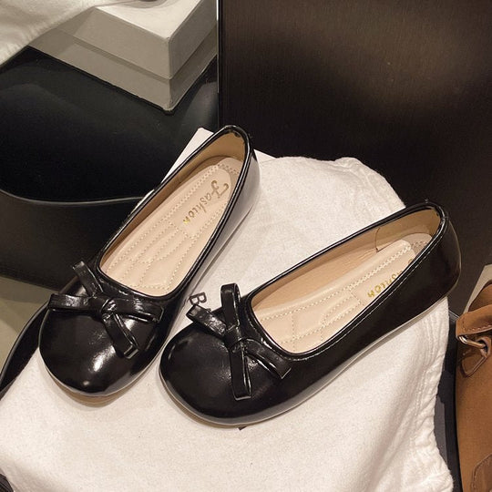 Damen elegante Ballerinas mit zierlichem Schleifenakzent