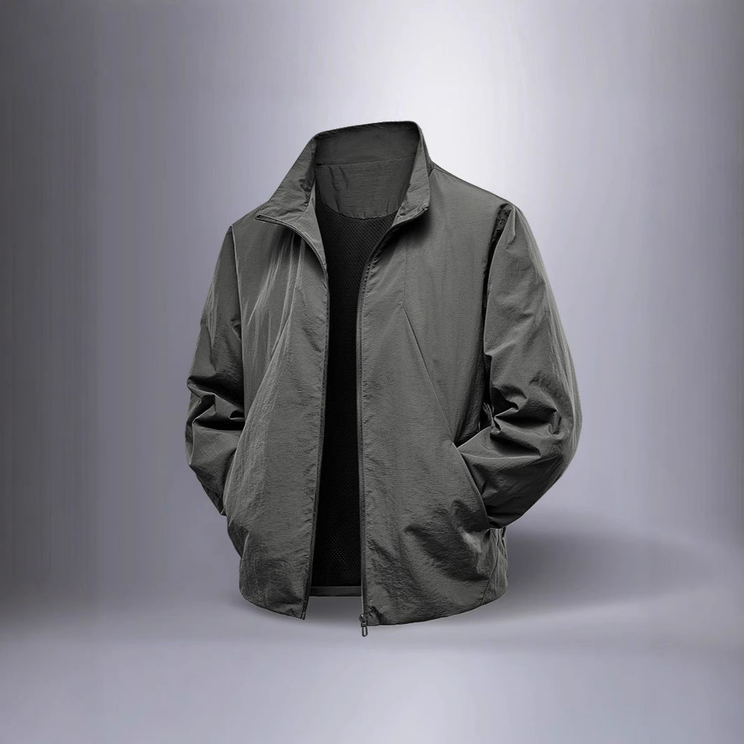 Herren Ultraleichter winddichter Übergangsblouson mit Stehkragen und verdecktem Reißverschluss Shop Nory
