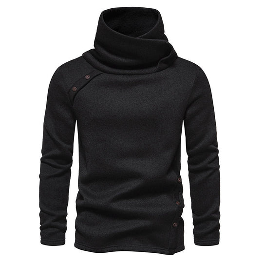 Herren modisches Kapuzenpullover mit asymmetrischem Design und Knopfdetails