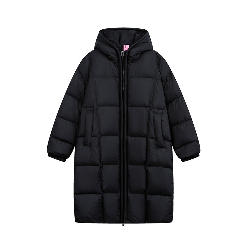 Damen Langer Steppmantel mit Kapuze, Oversize Thermoisolierung Shop Nory