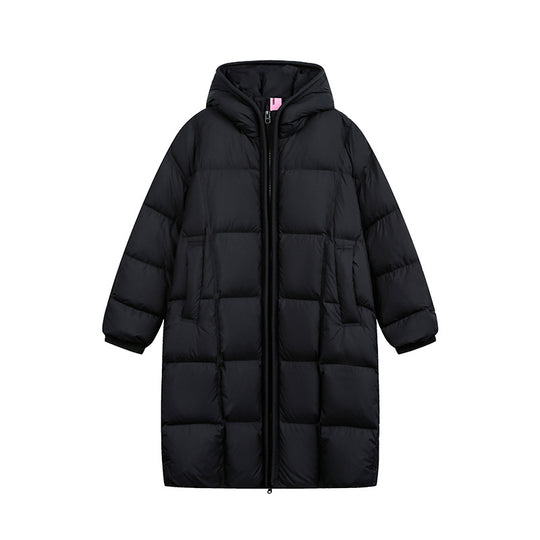 Damen Langer Steppmantel mit Kapuze, Oversize Thermoisolierung Shop Nory
