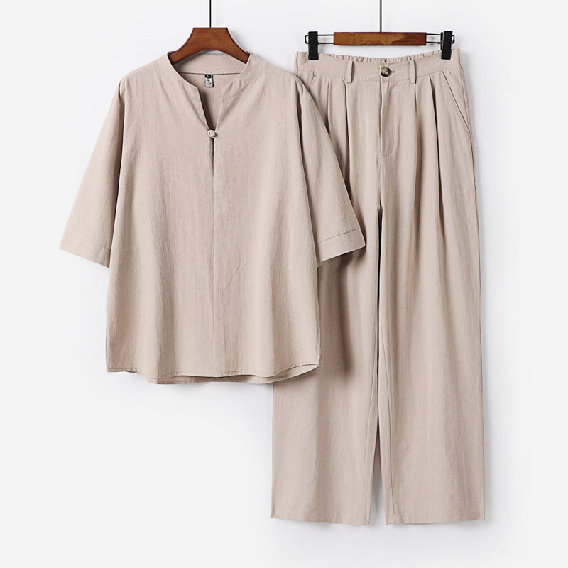 Herren Zweiteiliges Leichtes Freizeitset mit Stehkragen und elastischer Bundhose Shop Nory