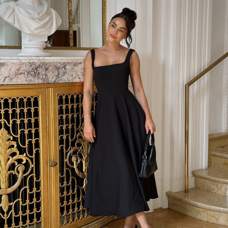 Maxikleid A-Linie mit quadratischem Ausschnitt