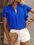 Damen elegante Bluse mit voluminösen Rüschen
