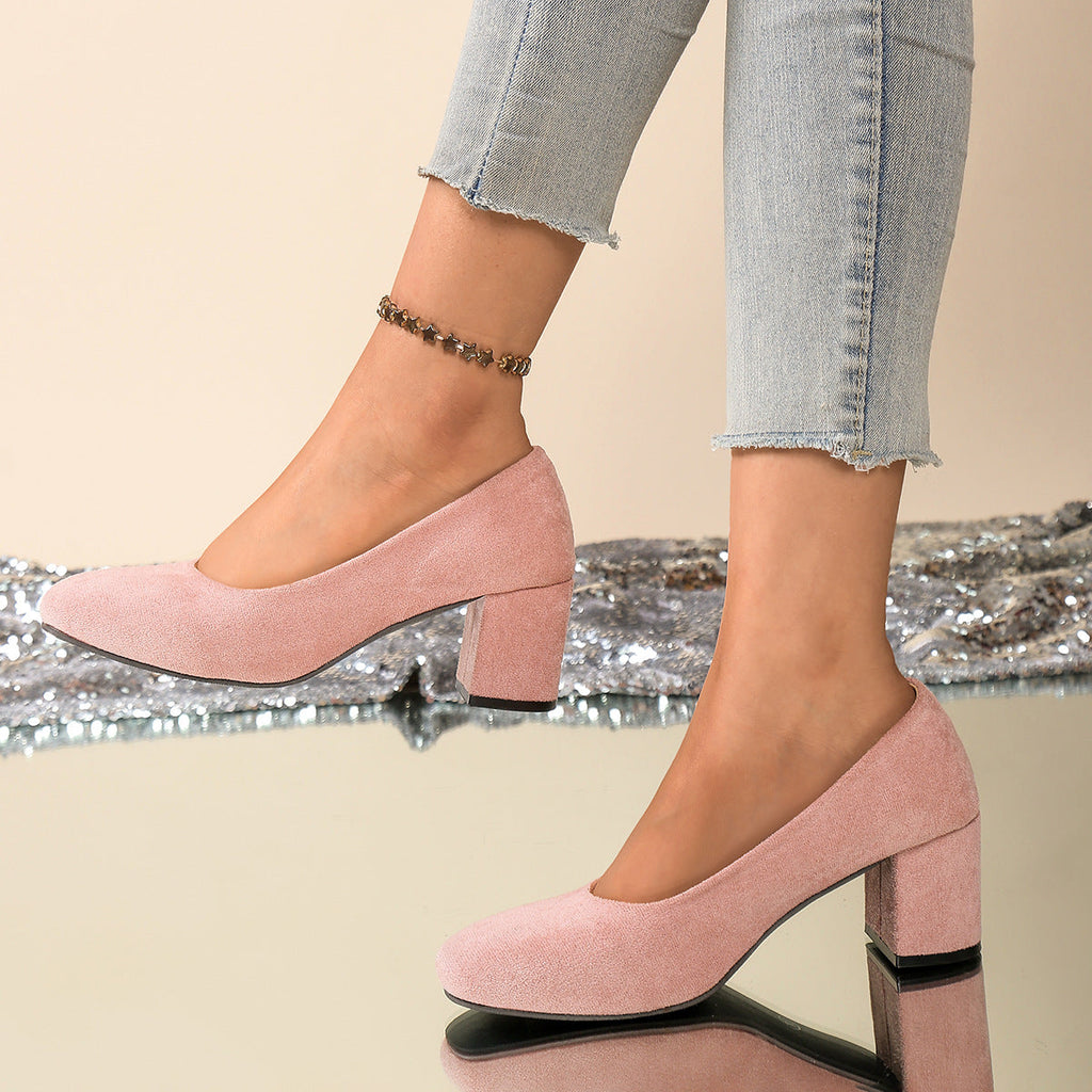 Damen Elegante und bequeme Pumps mit Blockabsatz Shopnory