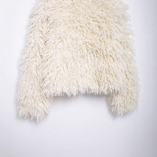 Damen Kurzjacke aus Kunstfell mit langfloriger Shag-Struktur Shop Nory