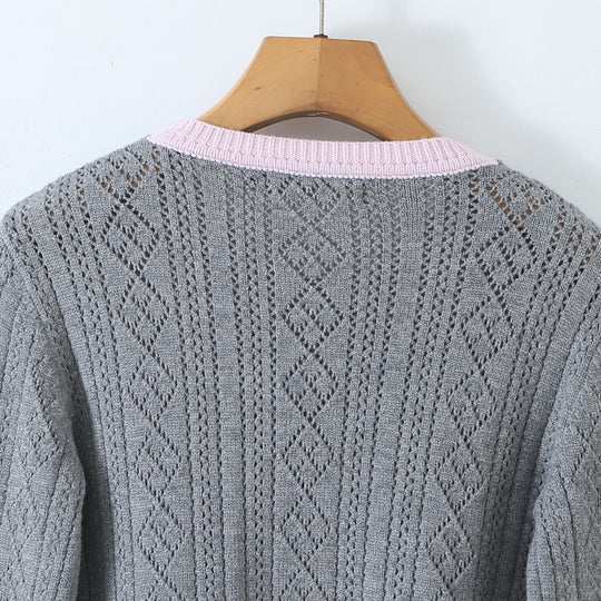 Damen Feinstrick-Zweiteiler Cardigan mit Schleifenkragen und Zierweste Shop Nory