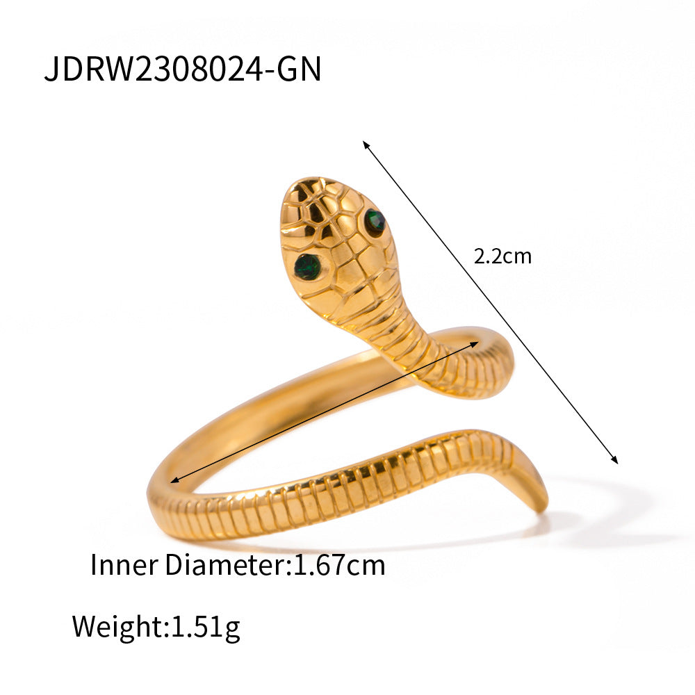 Damen Offener Ring mit stilvollem Schlangenmotiv Shop Nory