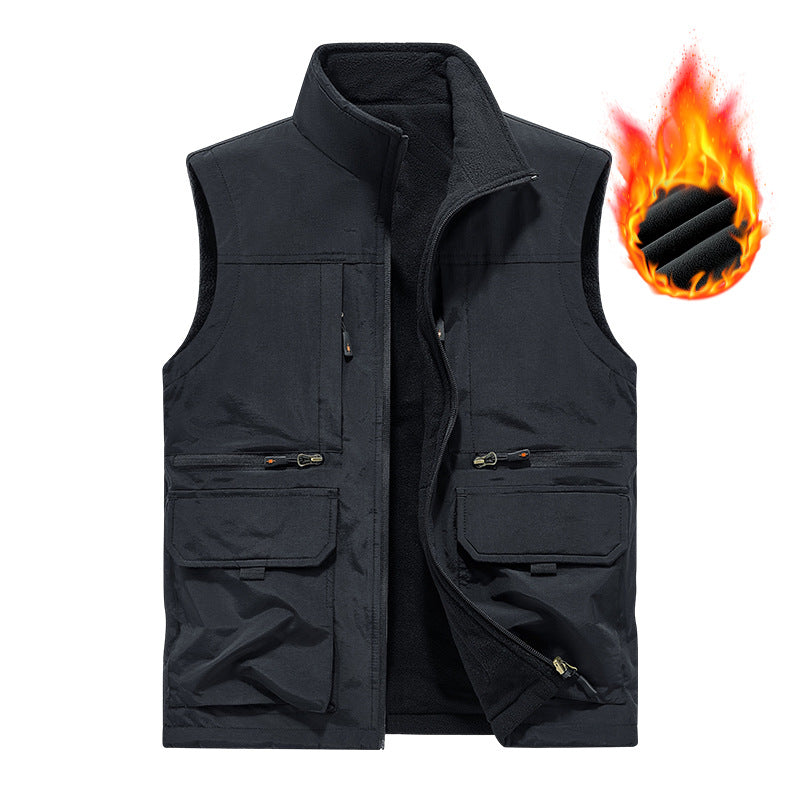 Herren Gefütterte Utility‑Weste mit wärmendem Fleece‑Innenfutter, winddicht & Multifach‑Taschen Shop Nory