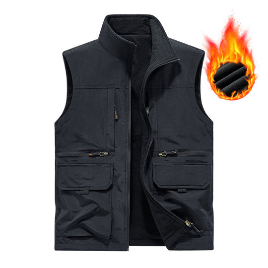 Herren Gefütterte Utility‑Weste mit wärmendem Fleece‑Innenfutter, winddicht & Multifach‑Taschen Shop Nory