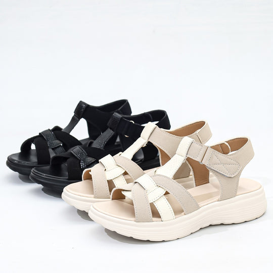Damen Komfort-Sandalen mit verstellbarem Klettverschluss und gepolsterter Plateau-Sohle Shop Nory