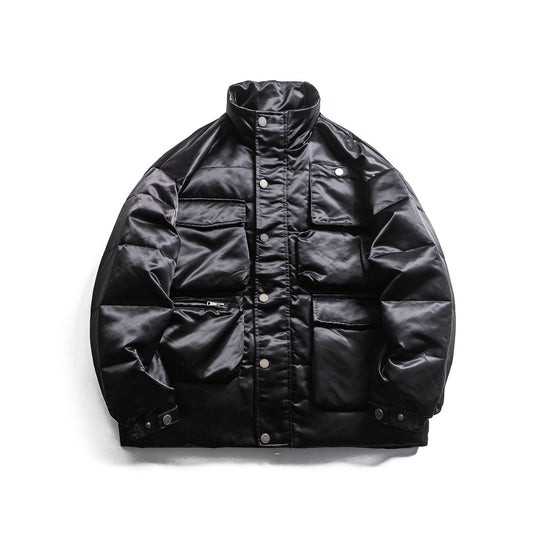 Herren Boxy Isolationsjacke im Fieldstil mit Cargo-Taschen und hohem Stehkragen Shop Nory