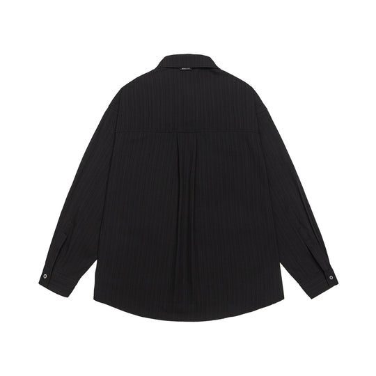 Unisex Oversize-Hemd mit feiner Rippenstruktur, Brusttasche und Kentkragen Shop Nory