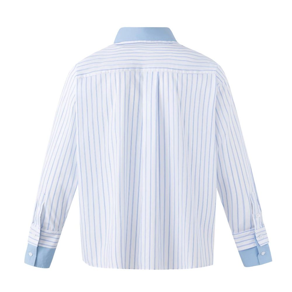 Damen Gestreiftes Oversize-Hemd mit kontrastreichem Kentkragen Shop Nory