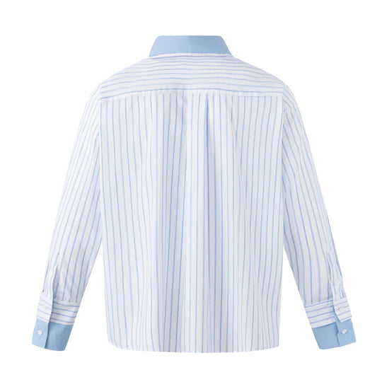 Damen Gestreiftes Oversize-Hemd mit kontrastreichem Kentkragen Shop Nory